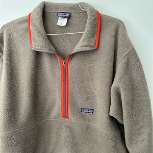 Patagonia Synchilla 1/4 Zip Brown Red Pullover Vintage size XL